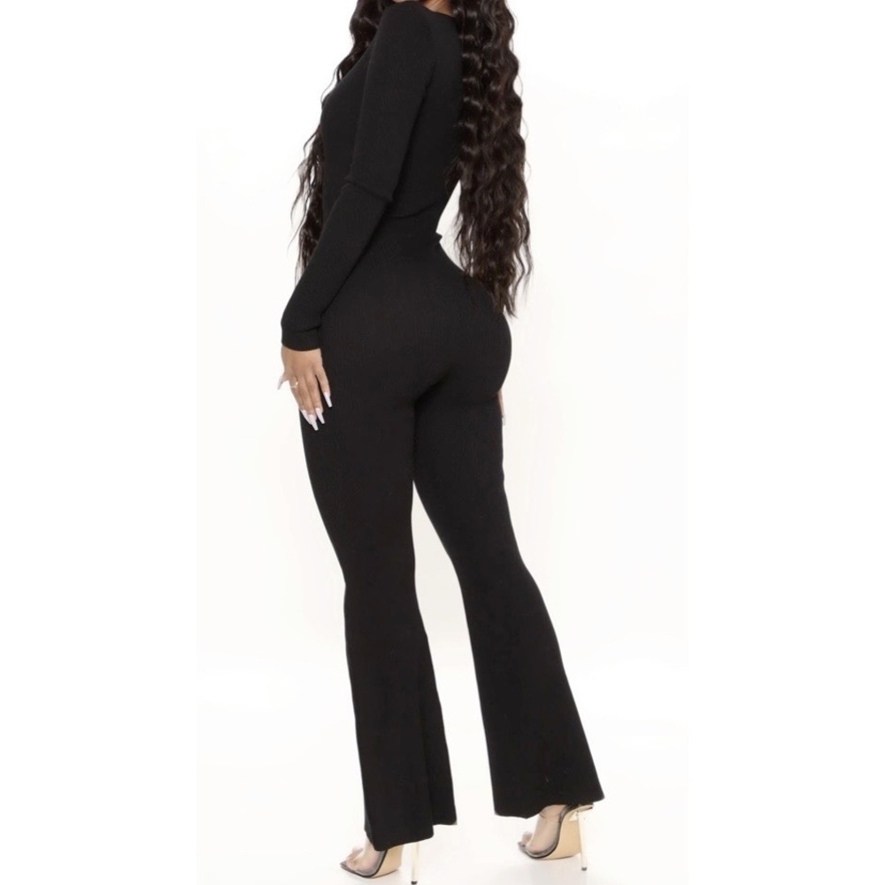 Knit flare jumpsuit